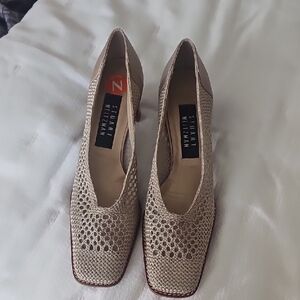 Stuart Weitzman Tan Woven Heels